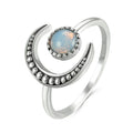 Wholesale Women's Fashion Copper Alloy Sun and Half Moom Finger Ring Jewelry Gold Silver and Rose Gold Colors Resizable