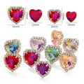 Lan Guang Hot Sale Heart Shape Flatback Sew on Rhinestone Loose Bulk Glass Rhinestones With Cup Chain Claws for Garment