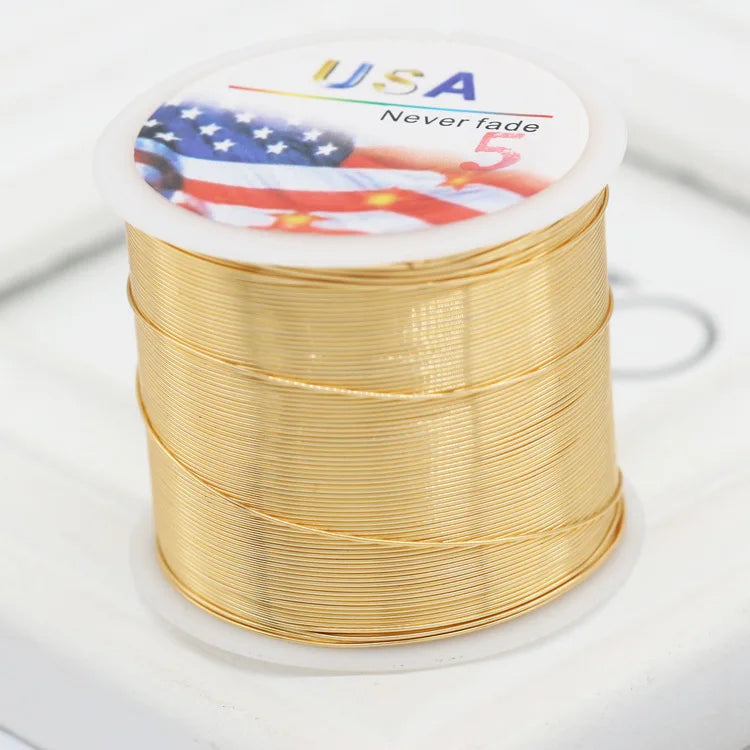 Jewelry Accessories 0.2mm 0.3mm 0.4mm Multiple Size Good Quality 14k Gold Plated Pure Copper Wire Roll for Jewelry Making