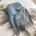 Warm Winter  Scarf for Women New Fashion Korean Style Fashion Solid Color Double Sided Neckerchief Knitted Wraps