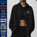 Customized Plain Cotton French Terry Girl Zipper Hoodie Wholesale Embroidery High Quality Fleece Zip Up Hoodie Women