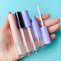 LZ Pack Stock 100pcs Factory Price 3.5ml Custom Logo Mini Lipgloss Tube Black Purple Pink Lip Gloss Tubes With Box and Logo