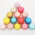 Customized Food Candy Packaging Tulip 40gsm Greaseproof Paper Polka Dot Cupcake Liners Wrappers for bar Home Baking Decoration