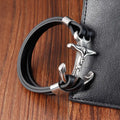 Fashion Stainless Steel Genuine Leather Bracelet for Mens Classic Jesus Cross Jewelry Gift for Husband Father Boyfriend OT-193