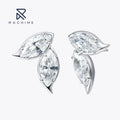 Rochime Marquise Cut Diamond Stud Earrings 925 Sterling Silver Rhodium Plated 5a Zircon Jewelry for Women