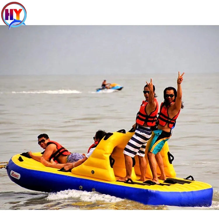 Factory Good Quality Custom Crazy Water Tube 4 Person Inflatable Bandwagon Water Sports Jet Ski Towable Ski Boat Tube