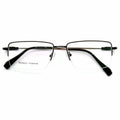 Newest Fashionable Print Rectangle Half Square Frame Titanium OEM Eyeglasses Frames for Men