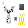 New Design Adult Outdoor Hunting Stainless Steel Slingshot With Flat Rubber Band Competitive Sports Bow Entertainment