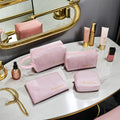 Custom Logo Embroidery Velvet Large Cosmetic Bag Fashionable Private Label Makeup Bag Cases Pouch Set Daily Travel Use