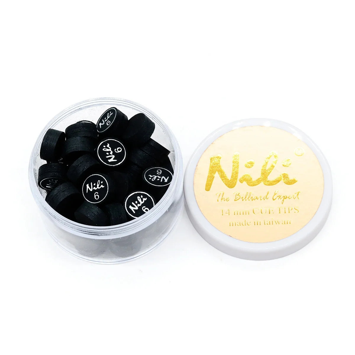 Superior Quality 14MM Multi-Layered Leather Tips for Pool & Billiard Table Cues Box of 50 Nili Cue Tips on Sale