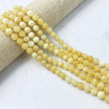 6mm 8mm 10mm Yellow Jade Polished Eco-Friendly Gemstone Jewelry Making Men Natural Stone Crystal Loose Beads