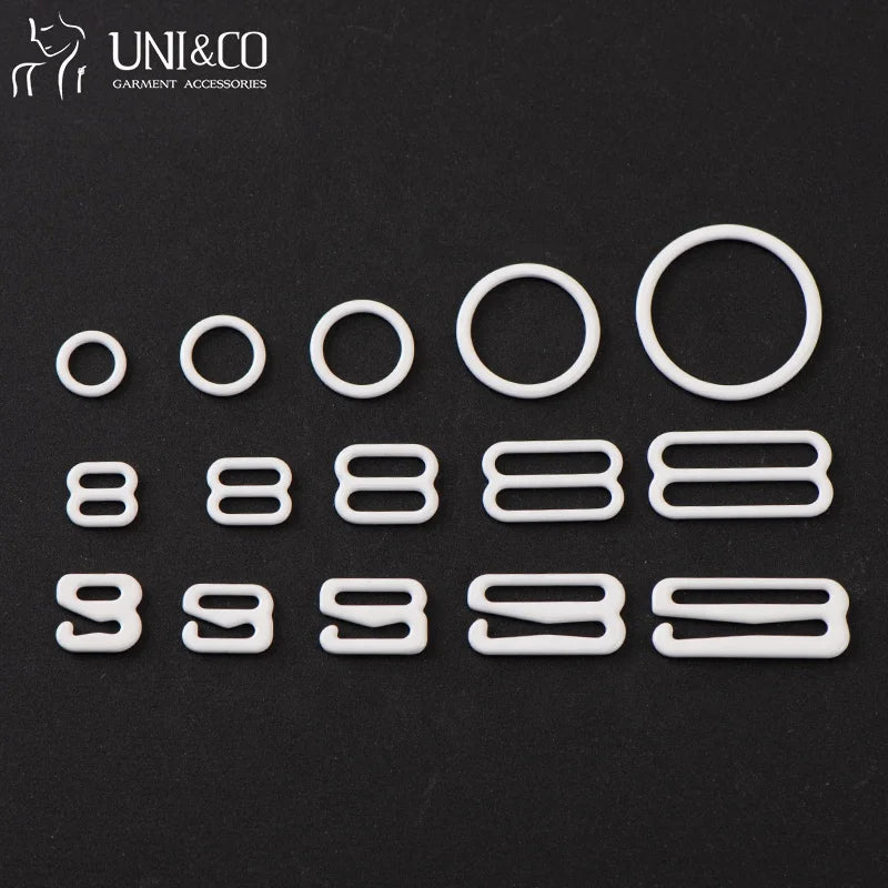 Metal Nylon Coated Bra Slider and Ring Shoulder Strap Bra Adjuster Adjustment Buckle Adjuster Clips