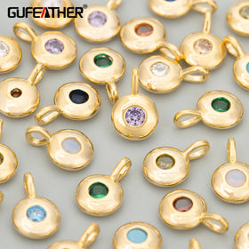 ME64 18K Gold Rhodium Plated Copper Nickel Free Zircon Charm for DIY Pendants & Necklace Making 10pcs/Lot Jewelry Accessories