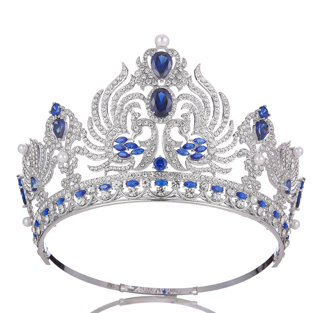 Round Adjustable Elegant Bridal Tiara Crystal Rhinestone Beauty Pageant Crown