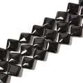 Loose 12mm 14mm 18mm  20mm Natural Black Onyx Gemstone Beads Strends Bevel Faceted Square Stone Bead for Jewelry Making