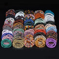 JD Wholesale 6-10mm Natural Stone Round Beads Bracelet Bohemian Reiki Healing Stretch Jewelry Bracelet Ideal for Daily Wear