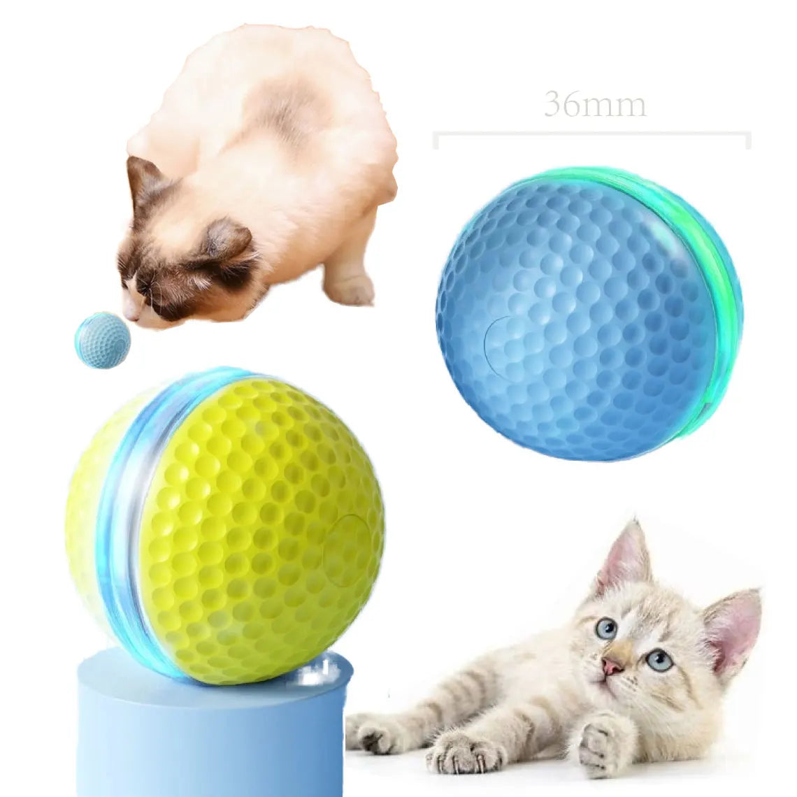 New Rechargeable Smart Bouncing Cat Ball Interactive Pet Toy for Cats Dogs Automatic Movement Lovely Electric Rolling Toys