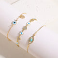 Fashion Evils Eyes Bracelet Jewelry Mirco Zircon Enamel Blue Eye Devil Eye Amulet Letter Heart Charm Bracelet Gift