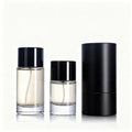 Luxury Custom Clear Round Minimalist Perfume Empty Glass Bottle 50ml/100ml with Spray Cap Pump Sprayer Screen Printing Box