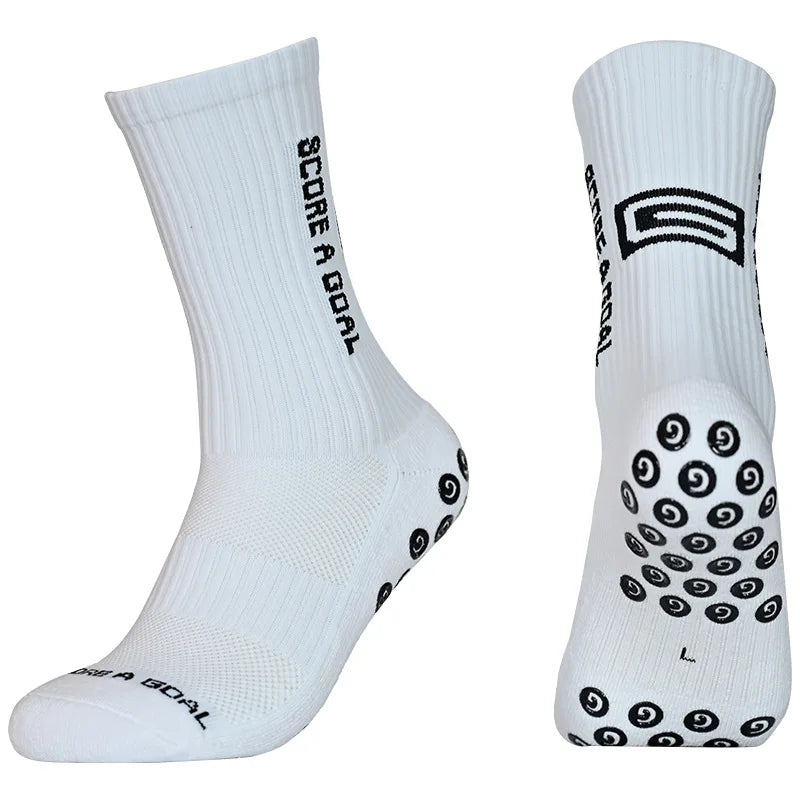 Anti-slip Sweat-absorbing Thickened Sports Crew Grip Socks for Football Basketball Badminton