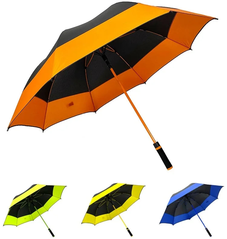 Ovida Luxury Straight Golf Umbrellas Promotion Wholesale Customized Logo Printing Semi-Automatic Open 120cm Color Fiberglass