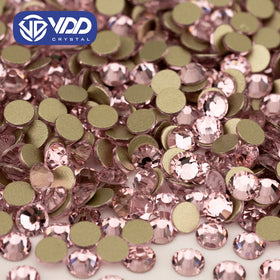 VDD 040 Light Rose High Quality Glass Rhinestones Crystal Glod Back Flatback Strass Stones Nail Art DIY Crafts Decorations