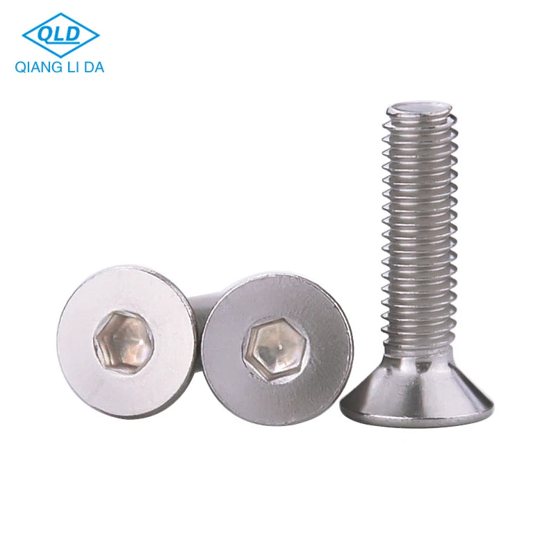 DIN 7991 Stainless Steel & Titanium Hexagon Socket Countersunk Head Cap Screws with Plain Finish Internal Hex Drive