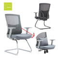 Cheap Lumbar Cushion with Storage Compartment Meeting Chair Visit Chair Ergonomic Office Visitor Mid Back Mesh Chair No Wheel
