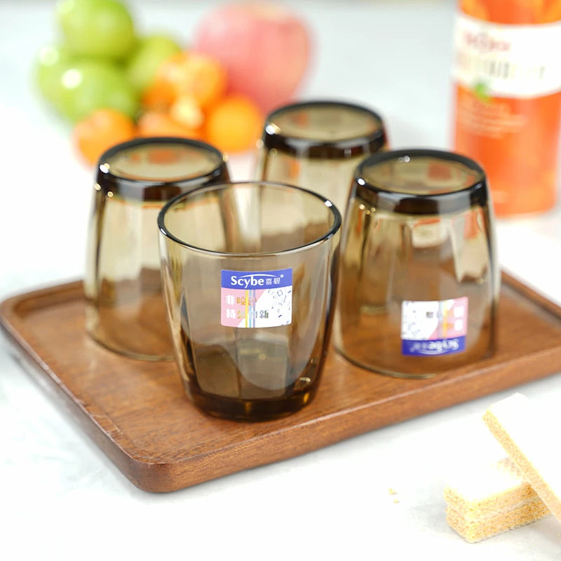 Hxglass New Design Stackable Color Engrave Tumbler Hotel Chain Juice Drink Cup with Toothbrush Holder