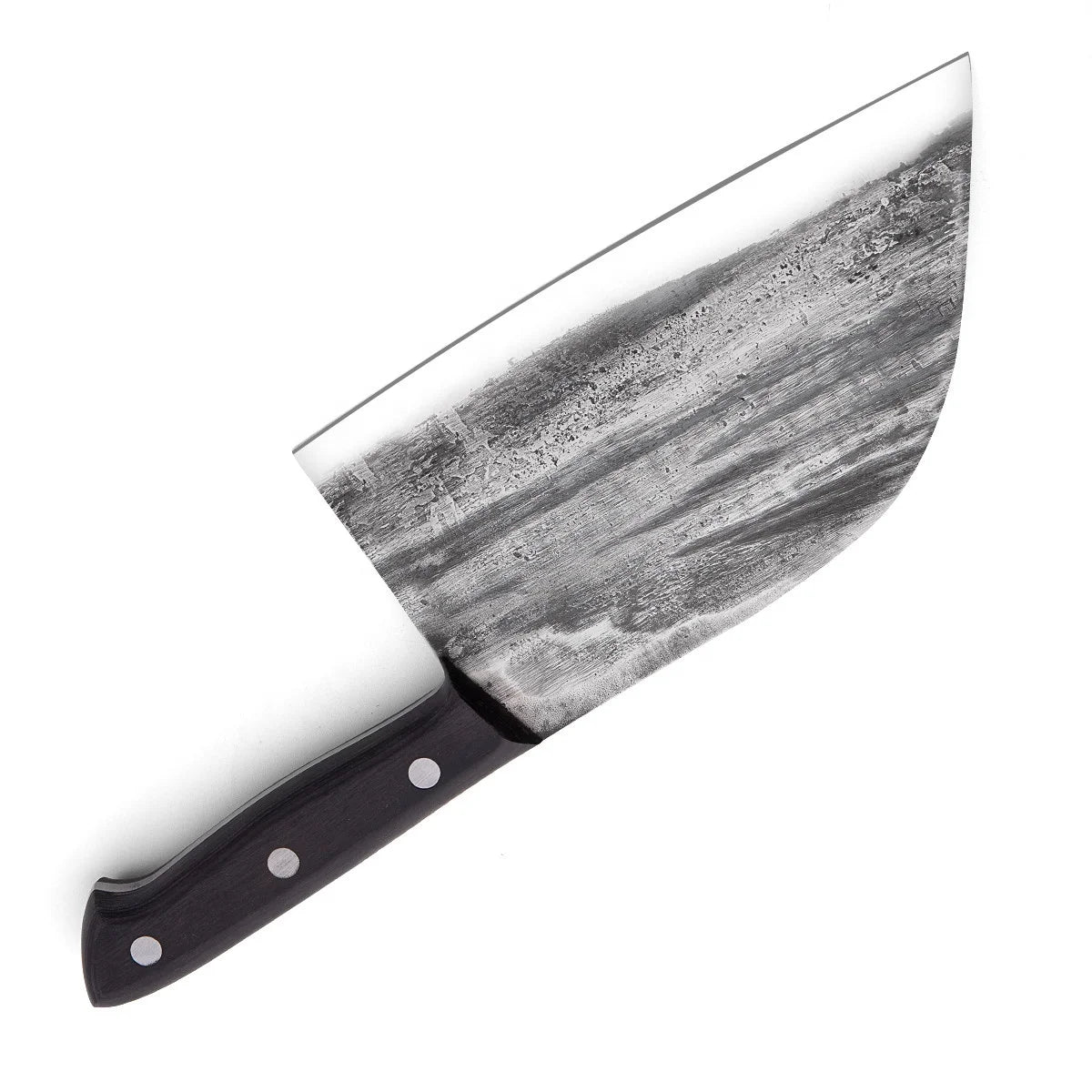 Handmade Forged 7-Inch 5cr15mov Steel Kitchen Knife Serbian Chef Cleaver for Filleting Slicing Broad Butcher with Wood Handle
