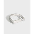 Fashion Wild 925 Sterling Silver Rectangular Smooth Surface Rings for Women Wholesale