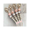 Silicona Leopard Print Silicone Bead Keychain Fashion Bag Pendant Silicone Leopard Bead Mama Keychain