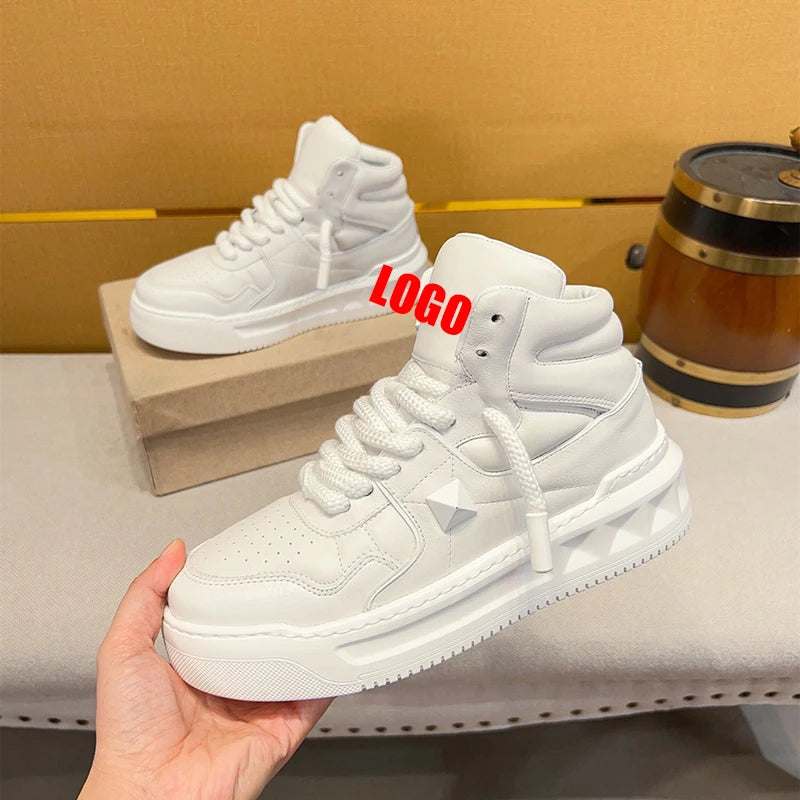Custom Manufacturer Men Shoes High Top Breathable Design Skateboard Shoes Sneakers Shoe Designers Made Running Men Sport Boots