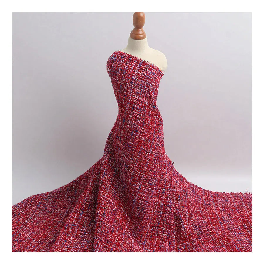 Christmas Style Women's Polyester Woven Jacquard Yarn Dyed Coat Fabric for Dresses Bags Shoes Weddings Home Textiles