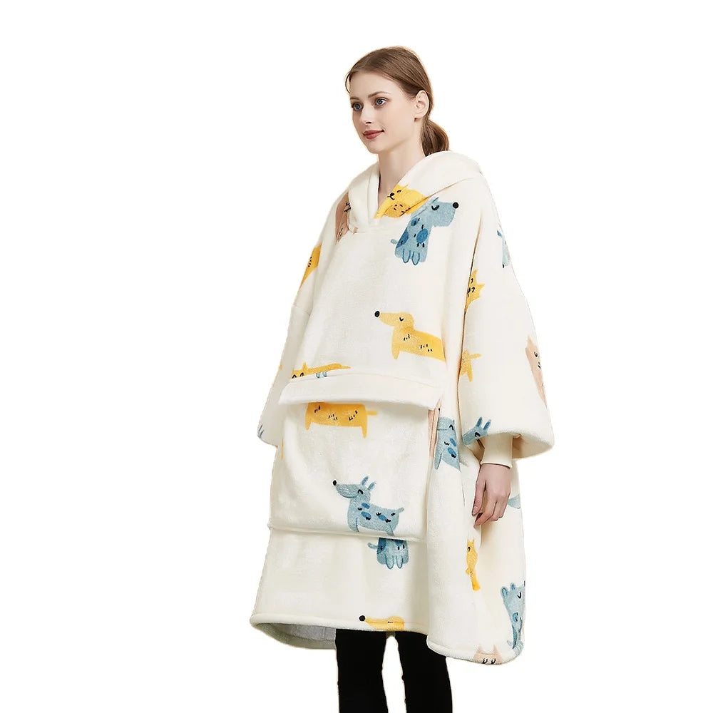 Blanket Hoodie Dropshipping Hoodie Blanket Custom Super Soft Warm Fleece Sherpa Wearable Blankets Women and Men