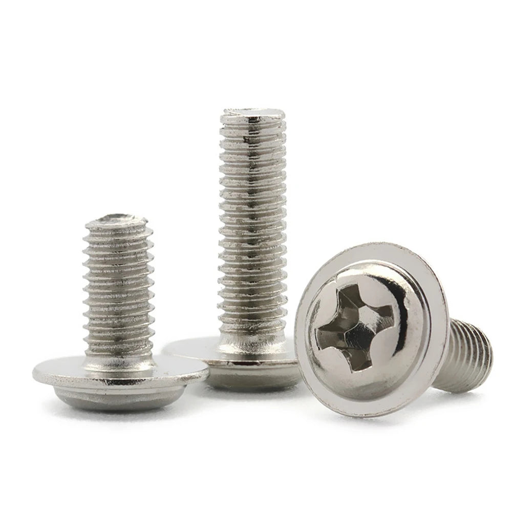 Wearable Stronger Stainless Steel Bolt 201 304 316 Round Pan Head Washer Screw Pwm Universal Metric for Intel