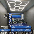 Popular One-step Installation Auto Care Showroom Hexagon Led Car Detailing Inspection Work Light Garage Lamp