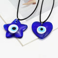Wholesale Glass Heart Star Pendant Lucky Turkish Big Blue Evil Eye Necklace Jewelry for Women