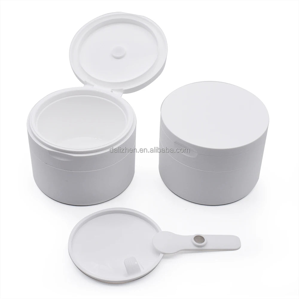 Flip Cap PP Plastic Cream Jar Container 100g Lip Body Exfoliating Scrub Container Jar With Spoon