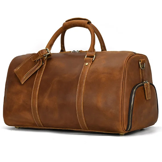Multifunctional Oversized Genuine Leather Duffel Bag Large Brand Duffle Bag Weekend Travel Hand Bag Unisex Custom