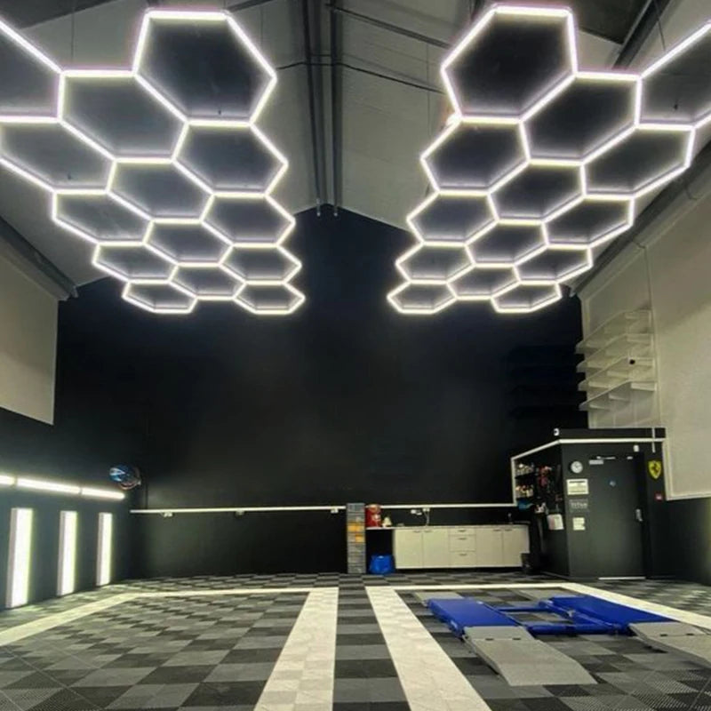 GE8001 Led Hexagonal Lamps Honeycomb Led Garage Lights Detailing Studio Detailing Lamp Cellular