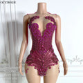 Ocstrade Summer 2024 Outfits Women's Crystal Prom Dresses Plus Size Celebrity Party Sexy Dress Diamond Luxury Mini Club Dress