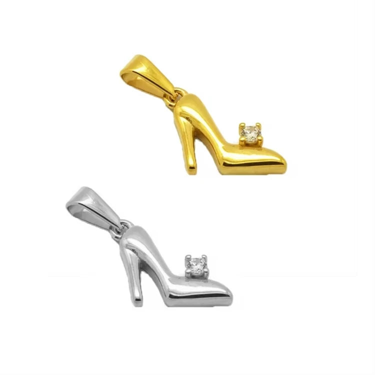 Fashion High Heeled Shoes Pendant Charm 18k Gold Plated Stainless Steel High Heels Necklace Jewelry for Women
