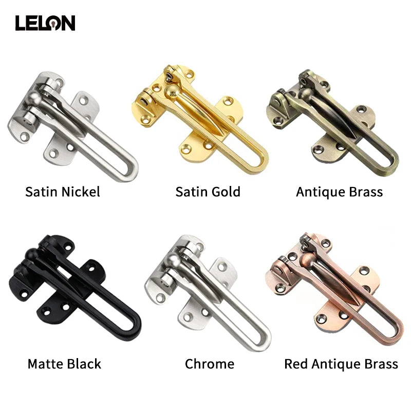 Factory Direct Sale Hotel Home Front Door Security Zinc Alloy Swing Bar Lock Latch Anti-theft Clasp Buckle Door Guard Latch