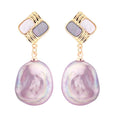 Wholesale Sea Shell Natural Freshwater Baroque Pearl Earrings for Women Jewelry