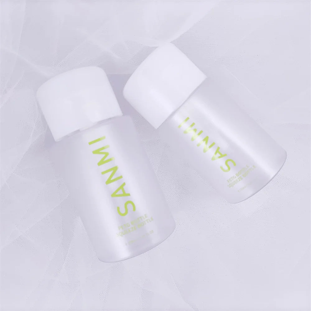 Kinpack Transparent Empty 100ml 150ml 250ml Round Flat PETG Cosmetic Plastic Pump Bottle with Nail Polish Pump