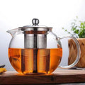 Wholesale Borosilicate Kettle clear Glass Tea Cup Set Blooming Tea Maker Teapot Glass Tea Pot Set with Infuser Warmer