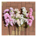 Artifical Silk Pink Japan Sakura Cherry Blossom Stem Branches for Wedding Background Wall Decoration