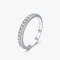 Ailmay Genuine 925 Sterling Silver Simple Shining CZ Stackable Finger Ring for Women Classic Wedding Engagement Fine Jewelry