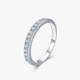 Ailmay Genuine 925 Sterling Silver Simple Shining CZ Stackable Finger Ring for Women Classic Wedding Engagement Fine Jewelry